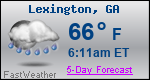 Weather Forecast for Lexington, GA