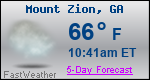 Weather Forecast for Mount Zion, GA