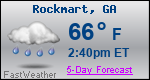 Weather Forecast for Rockmart, GA