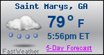 Weather Forecast for Saint Marys, GA