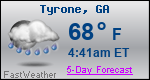 Weather Forecast for Tyrone, GA