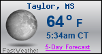 Weather Forecast for Taylor, MS