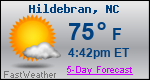 Weather Forecast for Hildebran, NC