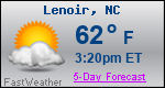 Weather Forecast for Lenoir, NC