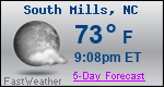 Weather Forecast for South Mills, NC