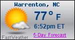 Weather Forecast for Warrenton, NC