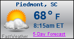 Weather Forecast for Piedmont, SC