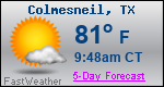 Weather Forecast for Colmesneil, TX