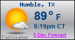 Weather Forecast for Humble, TX