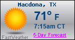 Weather Forecast for Macdona, TX