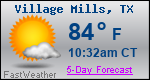Weather Forecast for Village Mills, TX