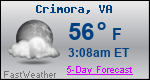 Weather Forecast for Crimora, VA
