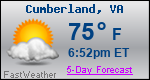 Weather Forecast for Cumberland, VA