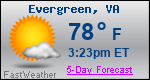 Weather Forecast for Evergreen, VA