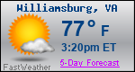 Weather Forecast for Williamsburg, VA