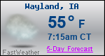 Weather Forecast for Wayland, IA
