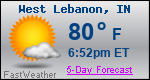 Weather Forecast for West Lebanon, IN