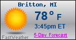 Weather Forecast for Britton, MI