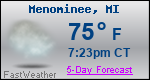 Weather Forecast for Menominee, MI