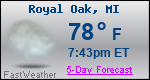 Weather Forecast for Royal Oak, MI