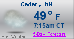 Weather Forecast for Cedar, MN