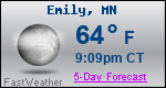 Weather Forecast for Emily, MN