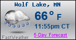 Weather Forecast for Wolf Lake, MN