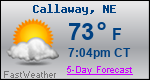 Weather Forecast for Callaway, NE