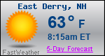 Weather Forecast for East Derry, NH