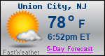 Weather Forecast for Union City, NJ