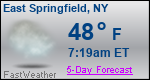 Weather Forecast for East Springfield, NY