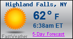 Weather Forecast for Highland Falls, NY