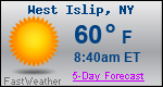 Weather Forecast for West Islip, NY