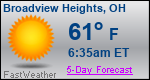 Weather Forecast for Broadview Heights, OH