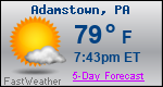 Weather Forecast for Adamstown, PA