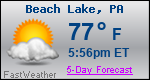 Weather Forecast for Beach Lake, PA