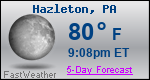 Weather Forecast for Hazleton, PA