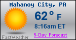Weather Forecast for Mahanoy City, PA