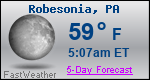 Weather Forecast for Robesonia, PA