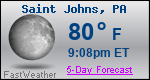 Weather Forecast for Saint Johns, PA