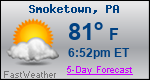 Weather Forecast for Smoketown, PA
