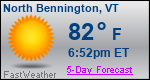 Weather Forecast for North Bennington, VT