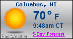Weather Forecast for Columbus, WI