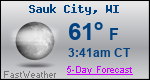 Weather Forecast for Sauk City, WI