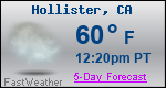 Weather Forecast for Hollister, CA