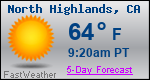 Weather Forecast for North Highlands, CA