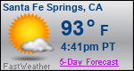 Weather Forecast for Santa Fe Springs, CA