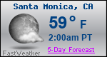 Weather Forecast for Santa Monica, CA