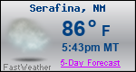 Weather Forecast for Serafina, NM