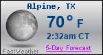 Weather Forecast for Alpine, TX
